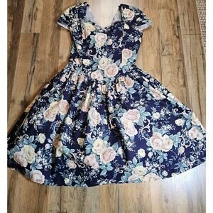 Jessica Mcclintock Vintage Floral Dress Youth Girls Size 12 Victorian Cottage